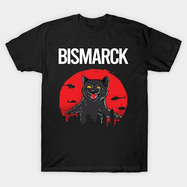 Funny Black Cat Bismarck T-Shirt by Atlas Skate